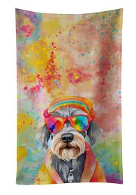 Schnauzer Hippie Dawg Kitchen Towel Dish Cloths Guest Hand Towel Decorative Bathroom Towel for Face,Tea, Dishcloth, Kitchen and Bath