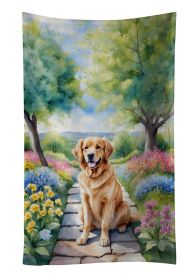 Golden Retriever Spring Path Kitchen Towel Dish Cloths Guest Hand Towel Decorative Bathroom Towel for Face,Tea, Dishcloth, Kitchen and Bath