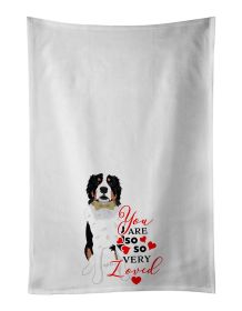 NEW Bernese Mountain Dog #2 so Loved Kitchen Towel Set of 2 White Dish Towels Decorative Bathroom Hand towel for Hand, Face, Hair, Yoga, Tea