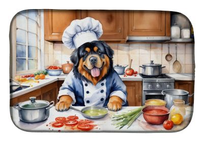 Tibetan Mastiff The Chef Dish Drying Mat Absorbent Dish Drying Mat Pad for Kitchen Counter Dish Drainer Mat for Countertop, 14 x 21", Multicolor