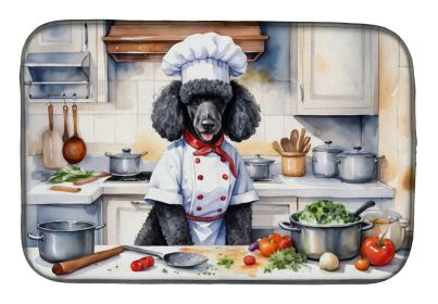 Black Poodle The Chef Dish Drying Mat Absorbent Dish Drying Mat Pad for Kitchen Counter Dish Drainer Mat for Countertop, 14 x 21", Multicolor