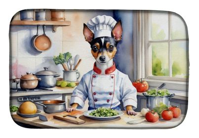 Rat Terrier The Chef Dish Drying Mat Absorbent Dish Drying Mat Pad for Kitchen Counter Dish Drainer Mat for Countertop, 14 x 21", Multicolor