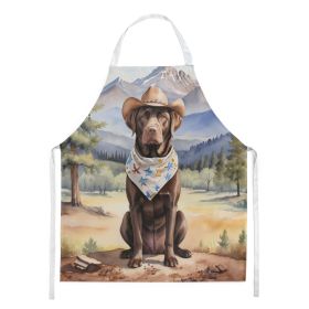 Labrador Retriever Cowboy Welcome Apron Cooking Kitchen Server Baking Crafts Gardening for Adult Women Men, Unisex, Large, Multicolor