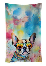 Boston Terrier Hippie Dawg Kitchen Towel Dish Cloths Guest Hand Towel Decorative Bathroom Towel for Face,Tea, Dishcloth, Kitchen and Bath (Default: Default)