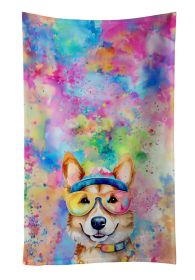 Corgi Hippie Dawg Kitchen Towel Dish Cloths Guest Hand Towel Decorative Bathroom Towel for Face,Tea, Dishcloth, Kitchen and Bath (Default: Default)